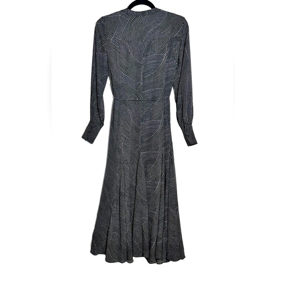 NWT Madewell Black Tie-Waist Midi Dress in White Dot, Size XS - Picture 7 of 16